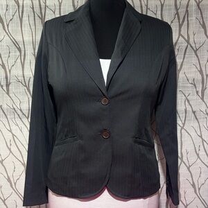 Sophisticated Gray with White Stripes Blazer for Women